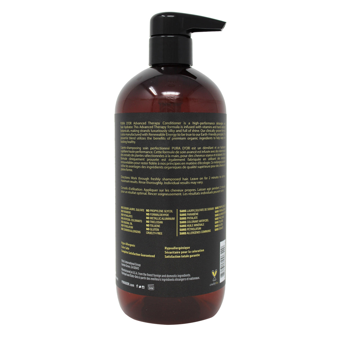 Pura D'or Advanced Therapy Conditioner back label