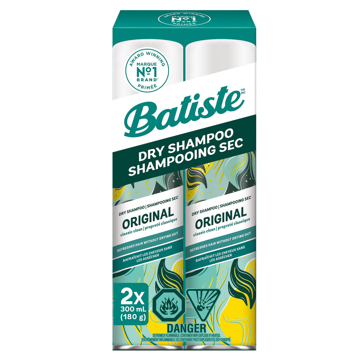 Batiste Dry Shampoo Original, 2 x 300 mL cans