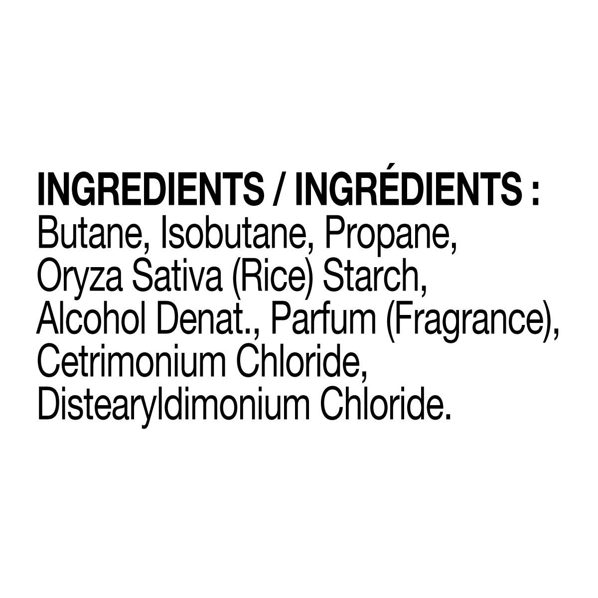 Batiste Dry Shampoo Original ingredients