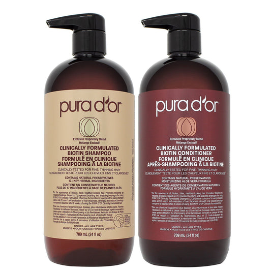 Pura D'or Biotin Shampoo and Conditioner, 2 x 709 mL bottles