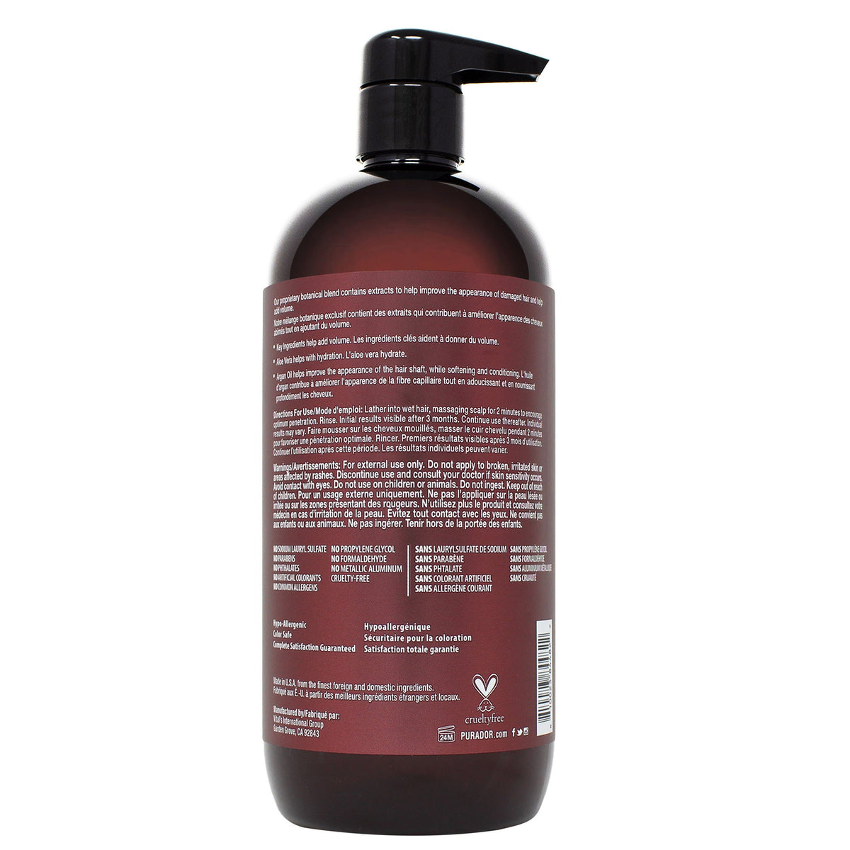 Pura D'or Biotin Conditioner bottle back label