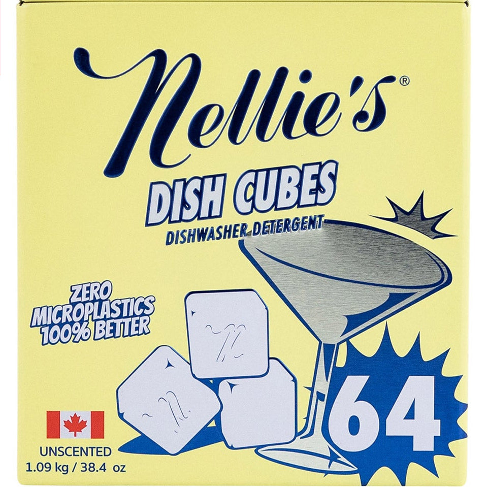 Nellie's Dish Cubed Pre-Measured Dishwasher Detergent, 128 Count box front