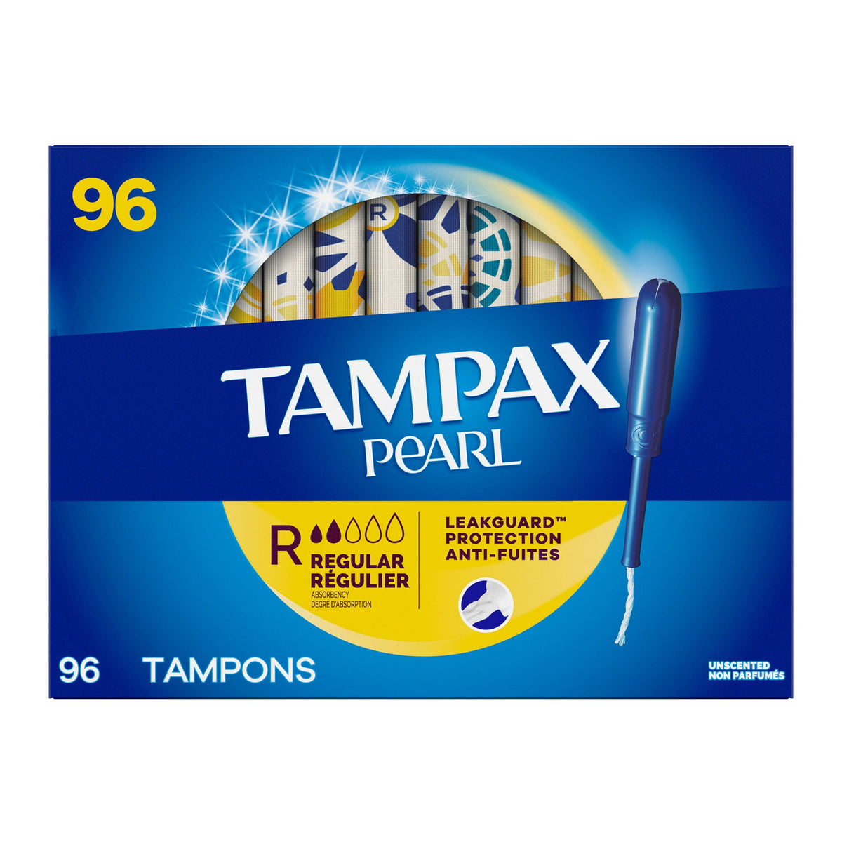 Tampax Pearl Regular tampons 96 count box