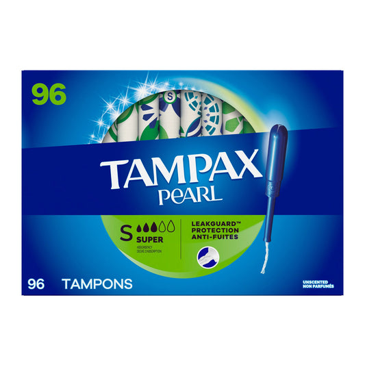 Tampax Pearl Super tampons 96 count box