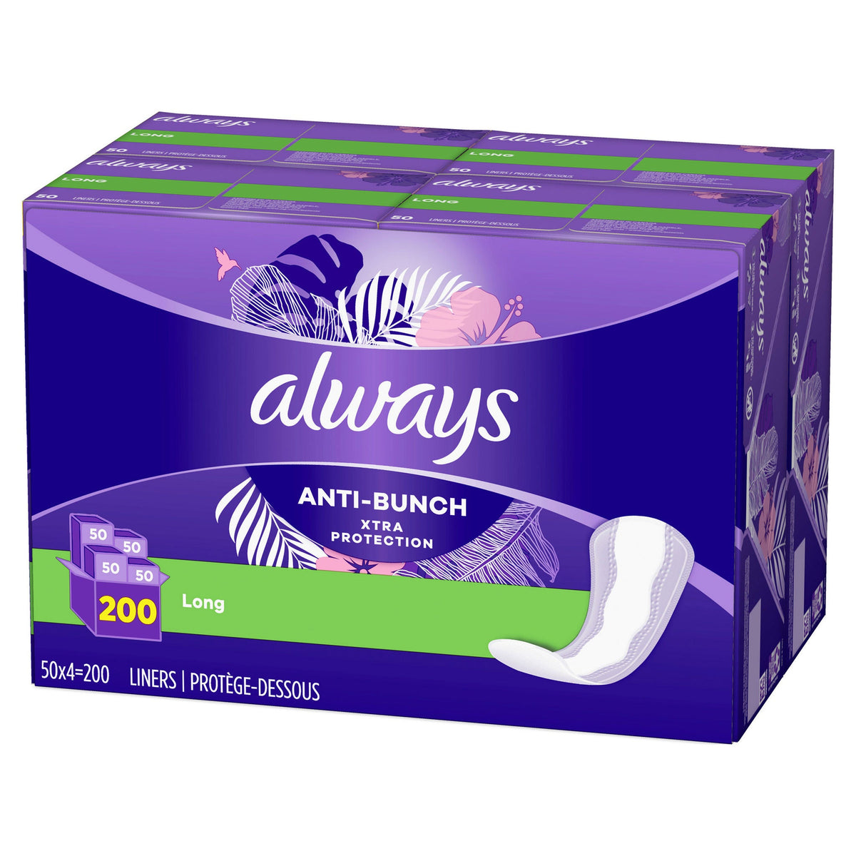 Always Anti-Bunch liner features