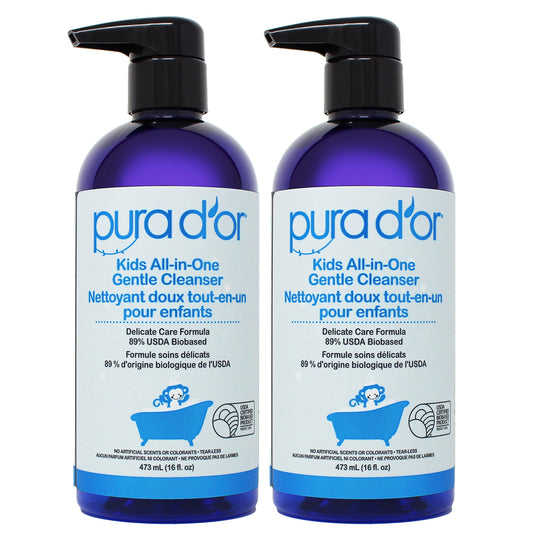 Pura D'or Kids All-in-One Gentle Cleanser, 2 x 473 mL bottles