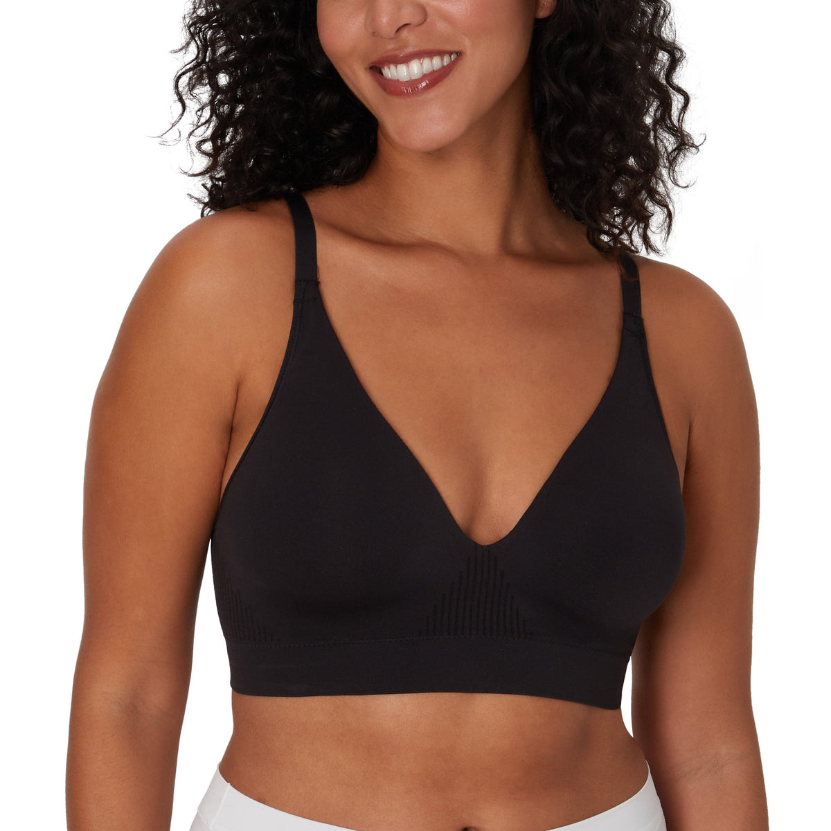 Bali Comfort Revolution wireless bra in black, front view