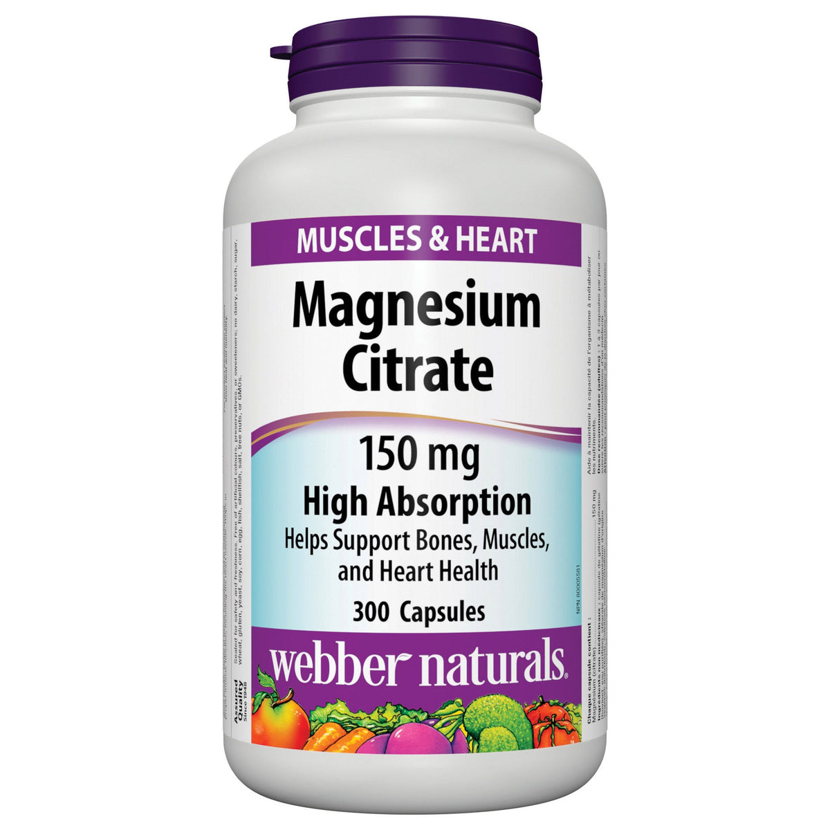 Webber Naturals Magnesium Citrate 150 mg, 300 Capsules bottle