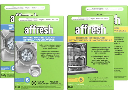 Affresh Washing Machine Cleaner & Dishwasher Cleaner Bundle, 24-count