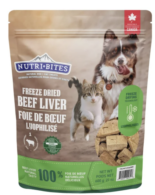 2 Packs Nutribites Freeze Dried Beef Liver ( 2X600 g)