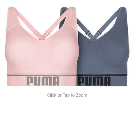 PUMA Womens Sports Stretch Bikini 4 Pack Blue/Grey/Pink/Black